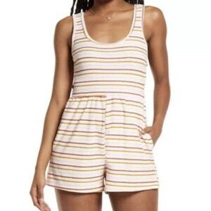 NWT BP Terry Sleeveless Romper in White Mara Stripe - Size: Small